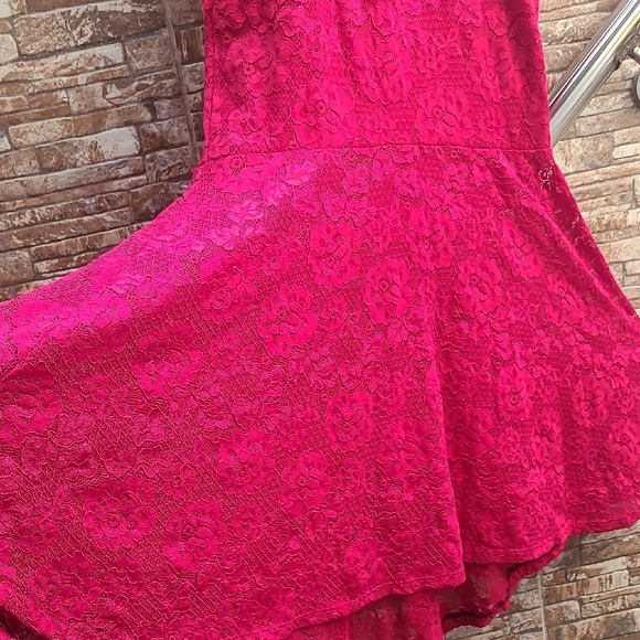 Strapless Red Lace Dress Sugar - Picture 8 of 13